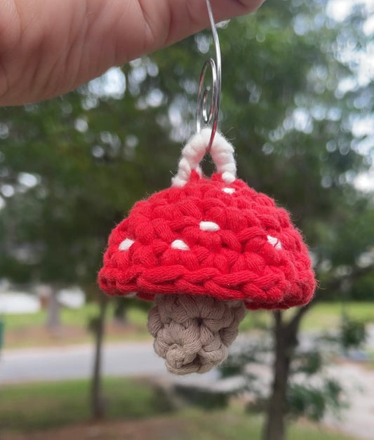 Crocheted Mushroom Necklace/Ornament