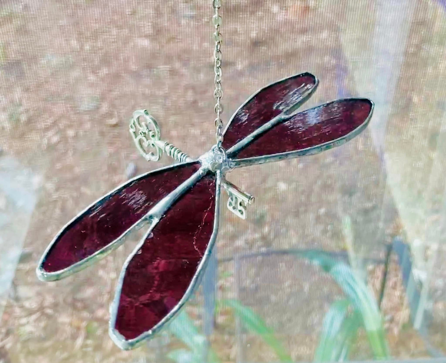 Stained Glass Dragonfly Suncatcher