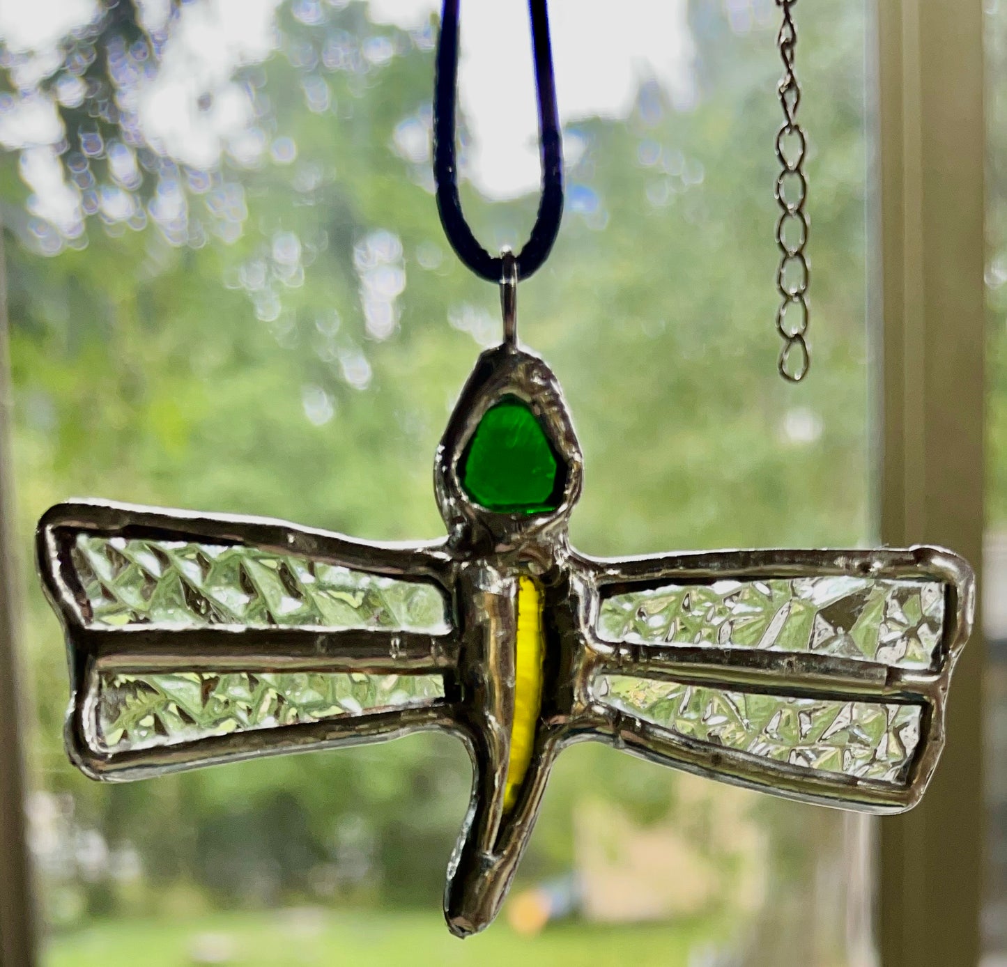 Dragonfly Stained Glass Necklace