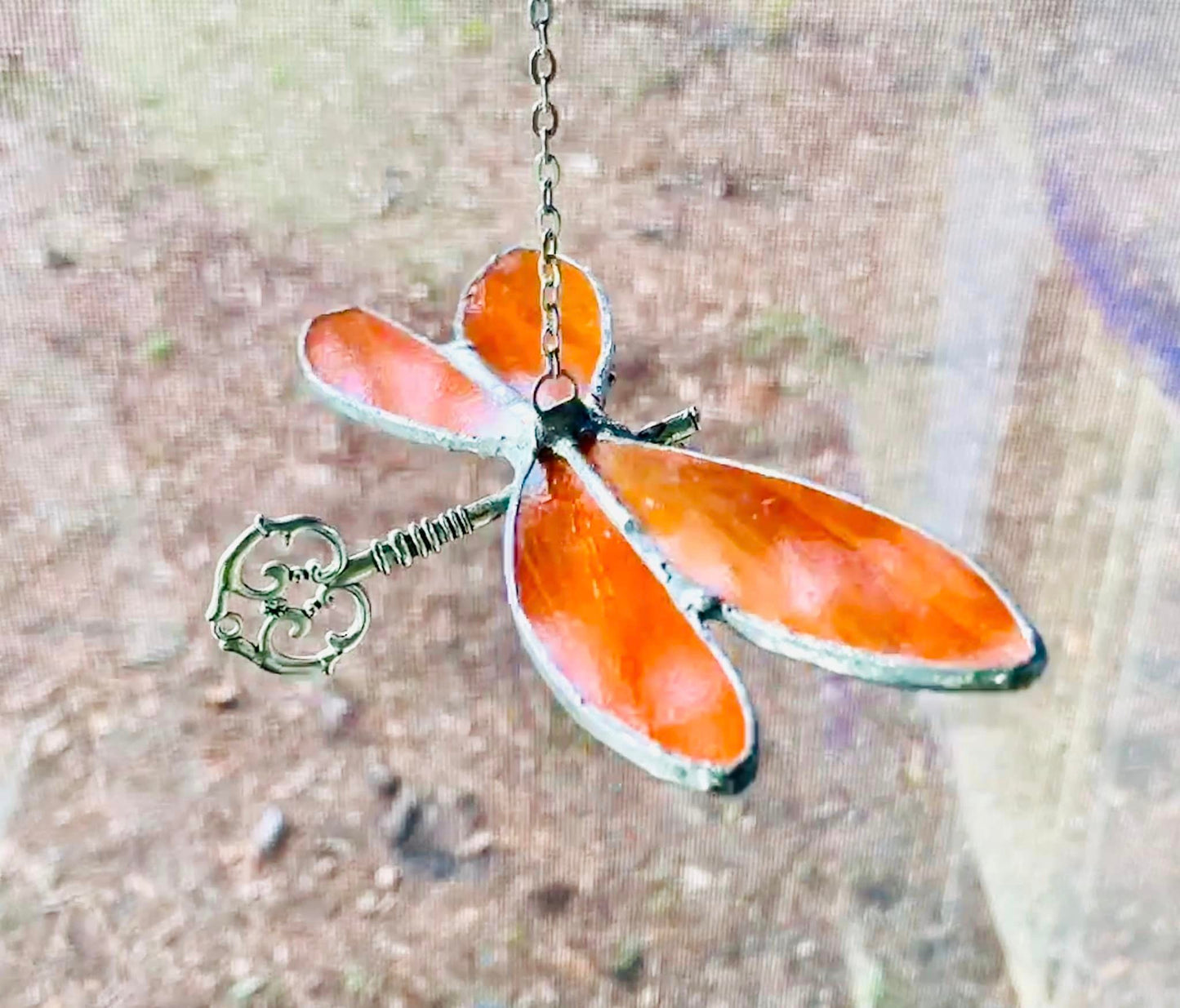 Stained Glass Dragonfly Suncatcher