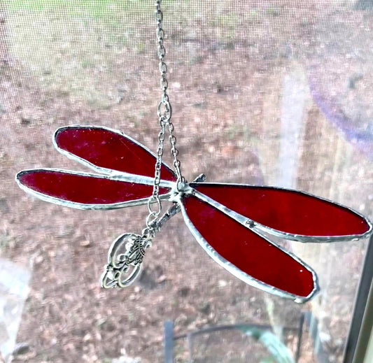 Stained Glass Dragonfly Suncatcher