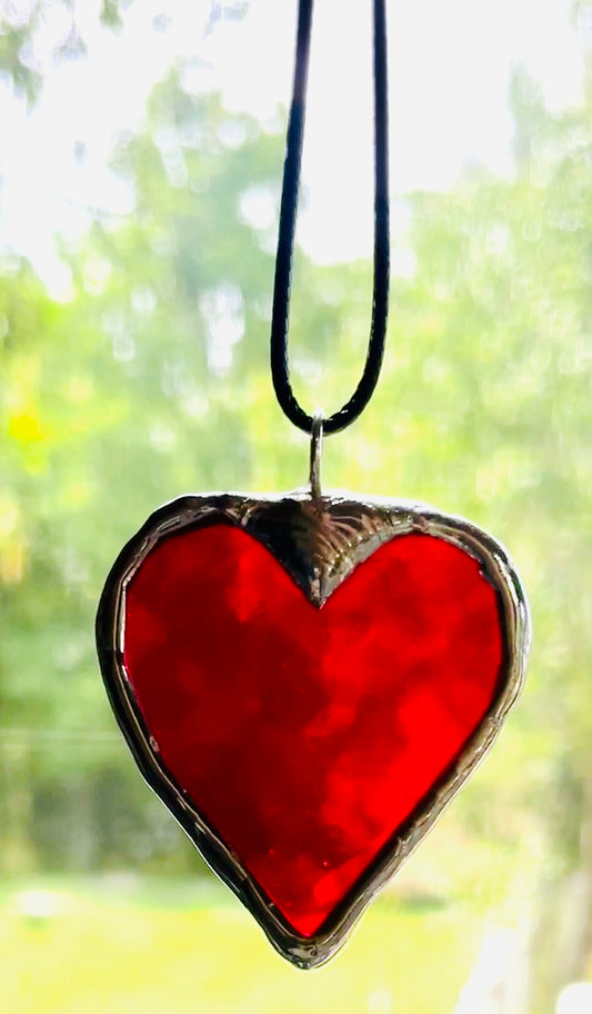 Heart Stained Glass Necklace